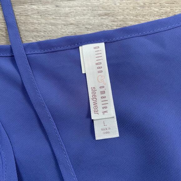 Gilligan & O'Malley Periwinkle Slip Dress Lingerie Lace Trim Size Large - Picture 6 of 7